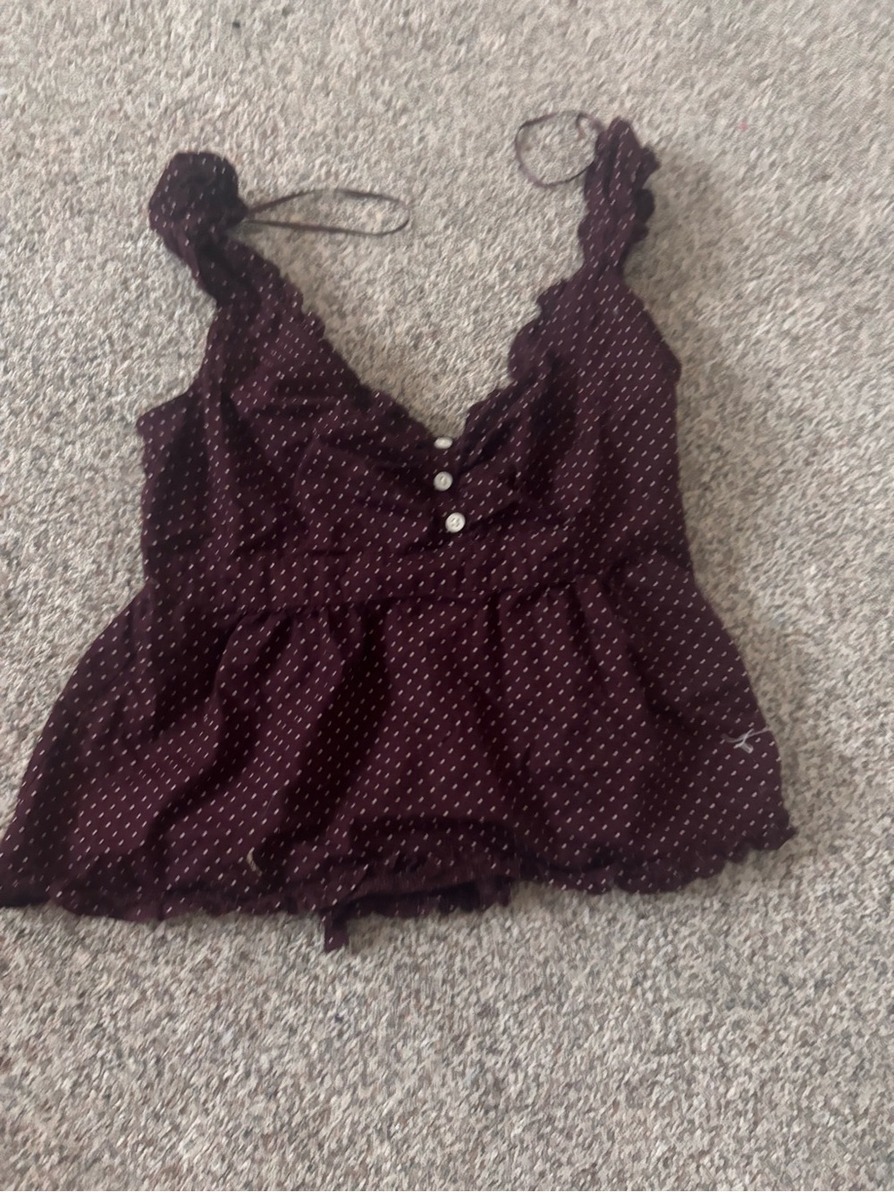 wild fable Burgundy Polka Dot Peplum Camisole